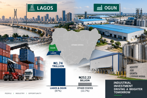 Lagos, Ogun Capture Majority of Nigeria’s Industrial Investment as Regional Gap Widens