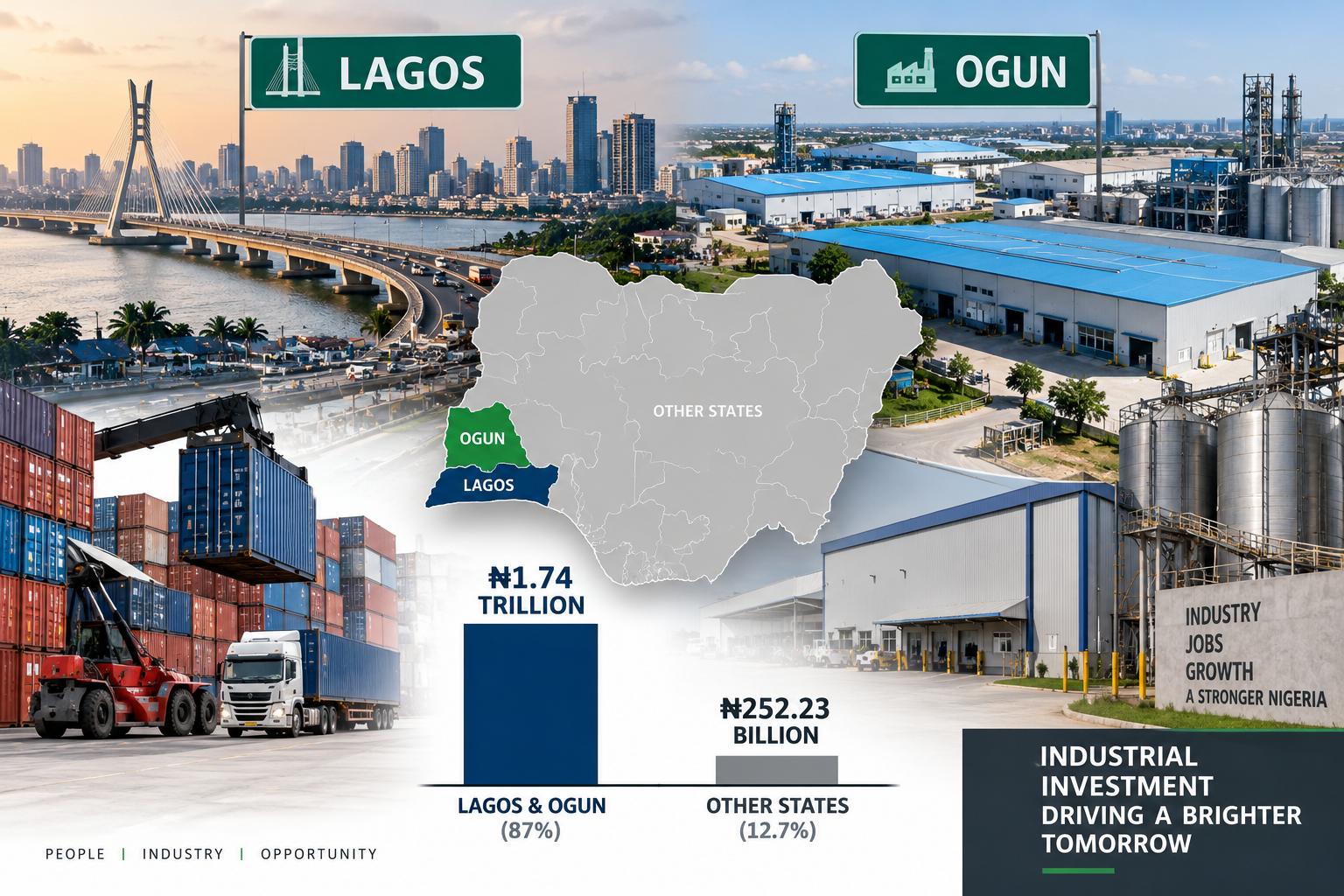 Lagos, Ogun Capture Majority of Nigeria’s Industrial Investment as Regional Gap Widens